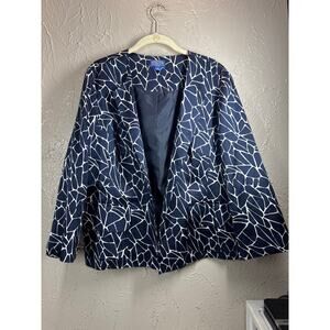 Pendleton Blazer Womens Silk Collarless Lightweight‎ Jacket Size 16